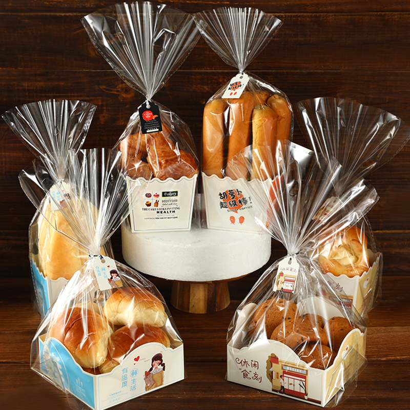 瑞丽餐包包装袋面包袋子烘焙包装早餐点心吐司牛角包小蛋糕纸托盒