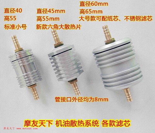 摩托车外置机油冷却散热系统过滤器滤清器滤芯油冷改装大/小 - 图3