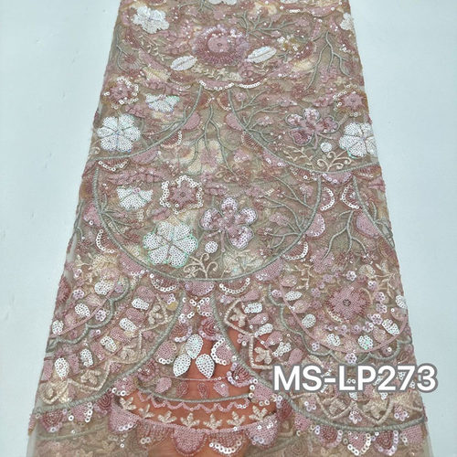 欧美黑色网纱布料精致蝴蝶小鸟珠片亮片刺绣面料礼服连衣裙舞台装 - 图1