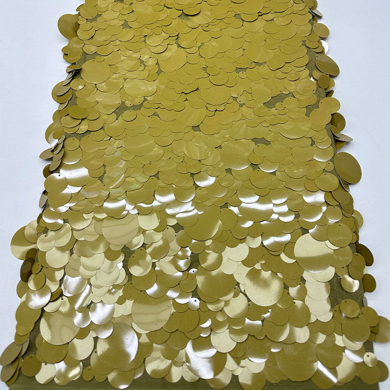 新款金黄色网纱布料时尚满幅大小圆珠片亮片刺绣面料礼服婚纱童装,淘宝优惠券,粉丝福利购,淘宝优惠卷