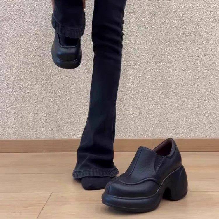 英伦风厚底深口单鞋女2025春季新款粗跟高跟圆头百搭不累脚小皮鞋,淘宝优惠券,粉丝福利购,淘宝优惠卷