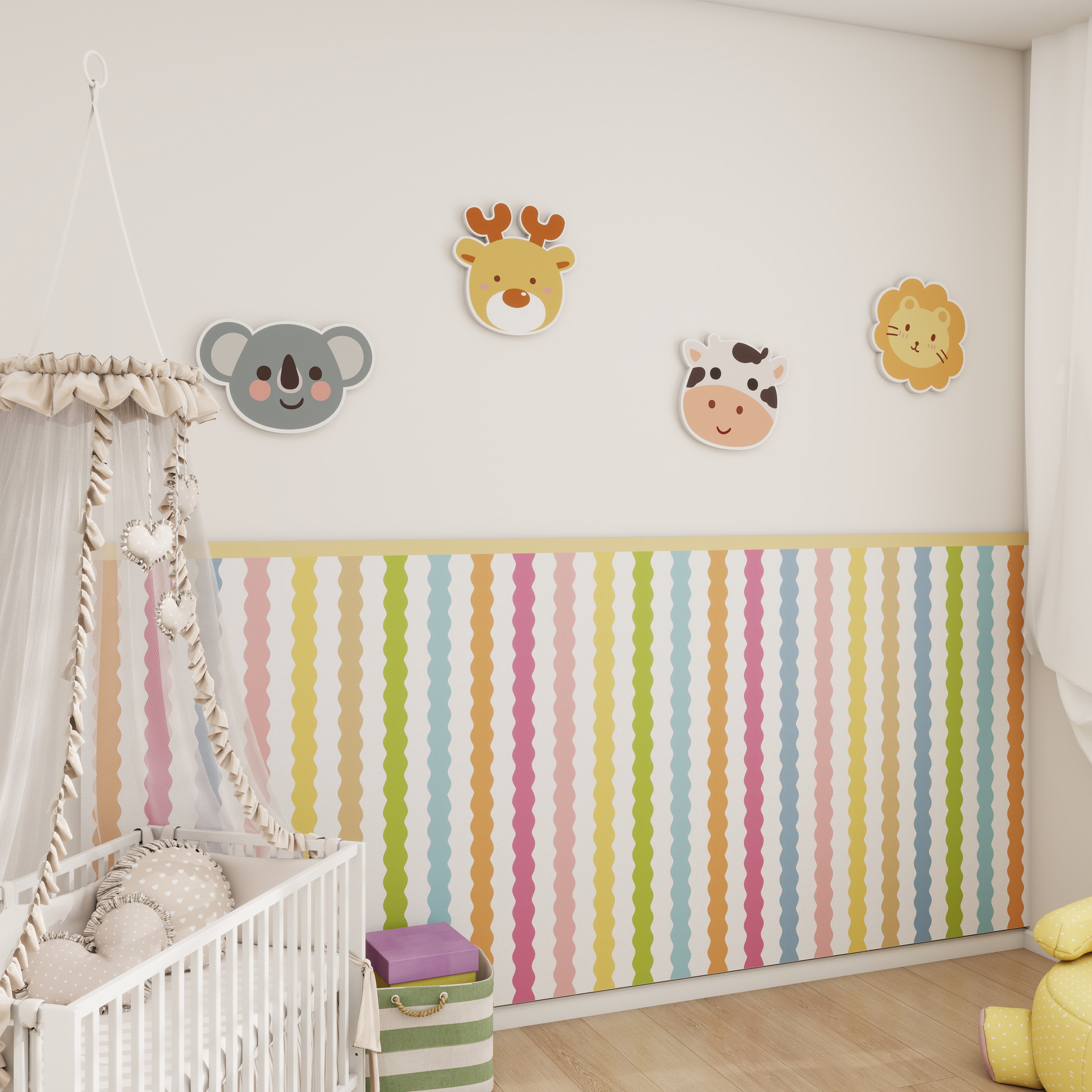 马卡龙波浪条纹墙贴卧室榻榻米软包护墙板立体免打孔毛毡装饰墙围,淘宝优惠券,粉丝福利购,淘宝优惠卷