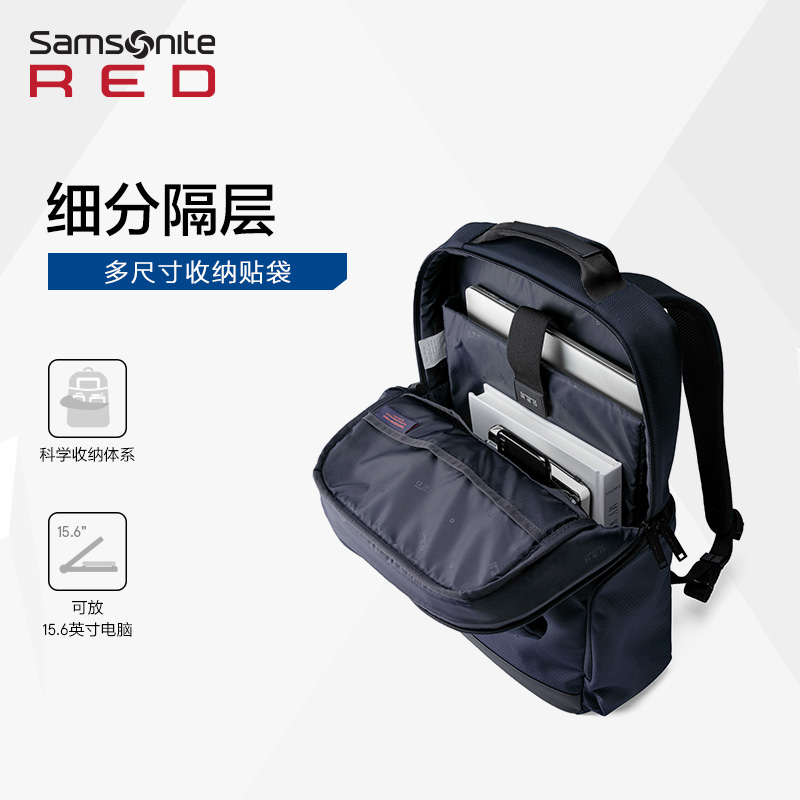 Samsonite/新秀丽双肩包男 商务通勤背包大容量电脑包超轻书包GT7 - 图1