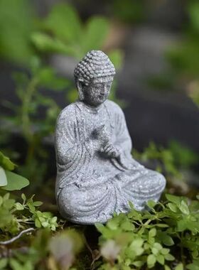 青砂石佛像摆件禅意茶宠摆件桌面鱼缸造景沉心静气佛祖摆件
