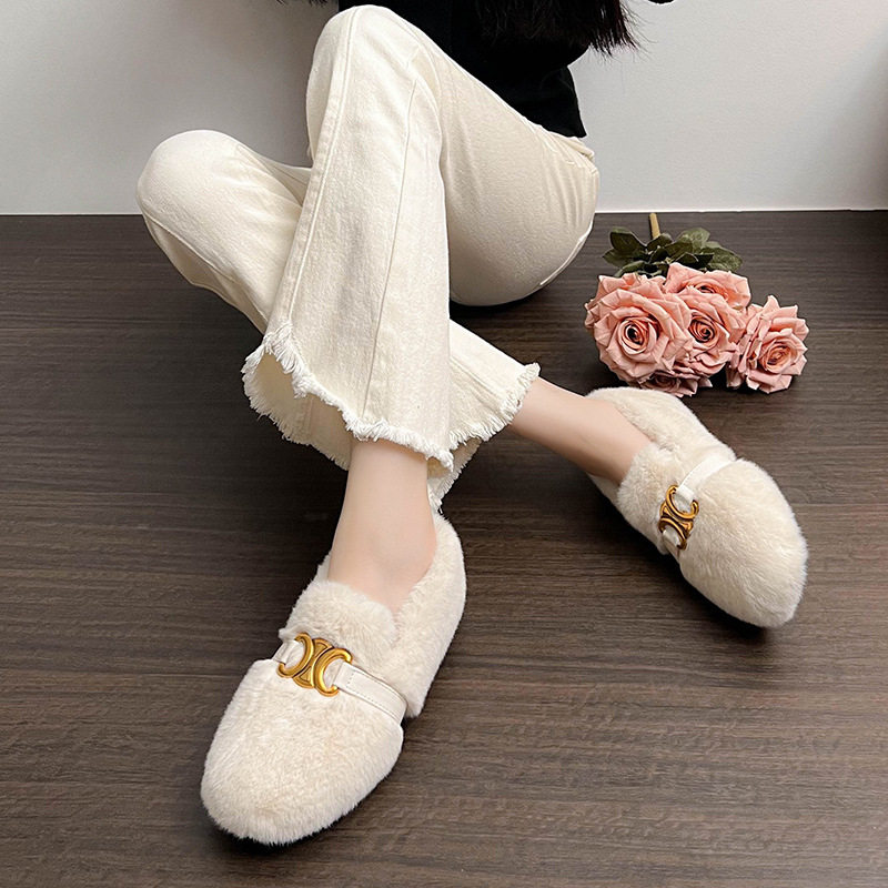 一脚蹬毛毛鞋女冬季外穿2025新款小香风女鞋雪地靴保暖棉鞋豆豆鞋,淘宝优惠券,粉丝福利购,淘宝优惠卷
