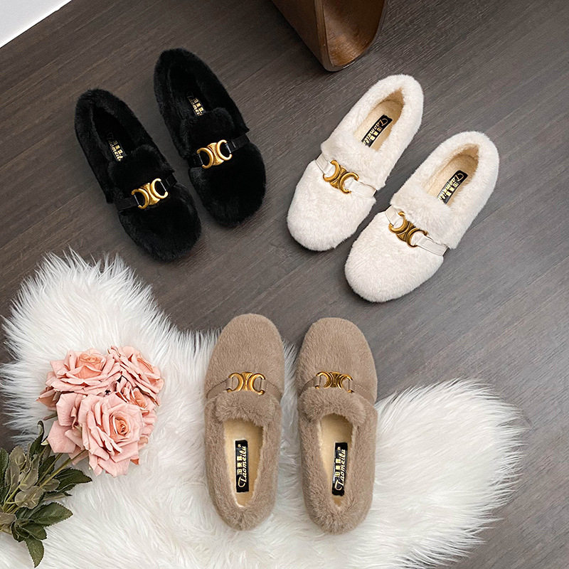 一脚蹬毛毛鞋女冬季外穿2025新款小香风女鞋雪地靴保暖棉鞋豆豆鞋,淘宝优惠券,粉丝福利购,淘宝优惠卷