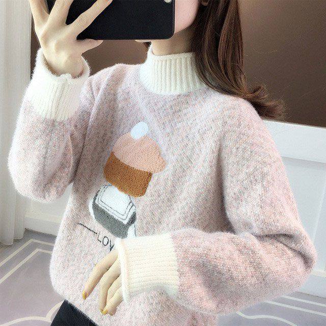 大童女孩水貂绒毛衣12秋冬装13初中学生15岁宽松半高领针织打底衫,淘宝优惠券,粉丝福利购,淘宝优惠卷