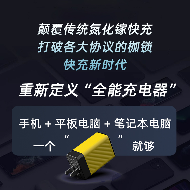 乐迪智美120w氮化镓充电器适用VIVO一加真我oppo荣耀苹果三星iqoo华为PD65W快充充电插头-图1