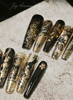 【大喜柿】藏剑 | 剑网3穿戴甲美甲晕水彩染手绘剑三剑网三美甲