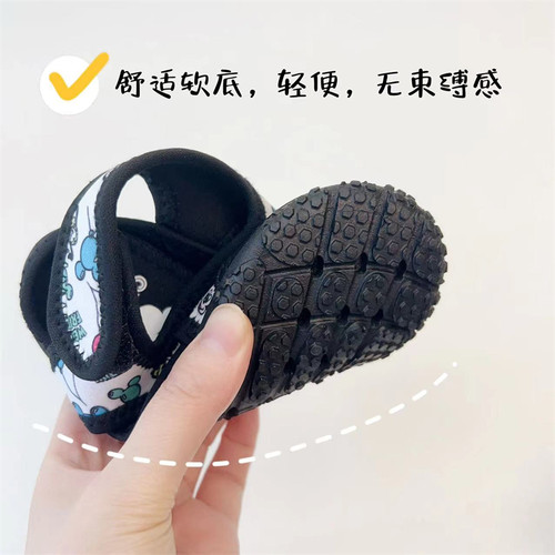 出口原单儿童网面布运动鞋透气夏季男女童包头凉鞋幼儿园软底轻便 - 图0