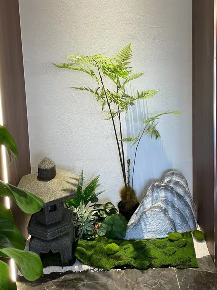 枯山水造景仿真绿植楼梯下面景观假植物室内干景布置橱窗装饰摆件-图2