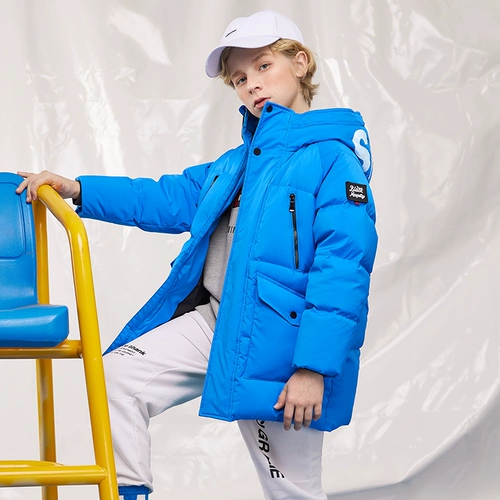 Детский пуховик для мальчиков, бархатная куртка, коллекция 2021, в западном стиле, утиный пух, подходит для подростков, детская одежда