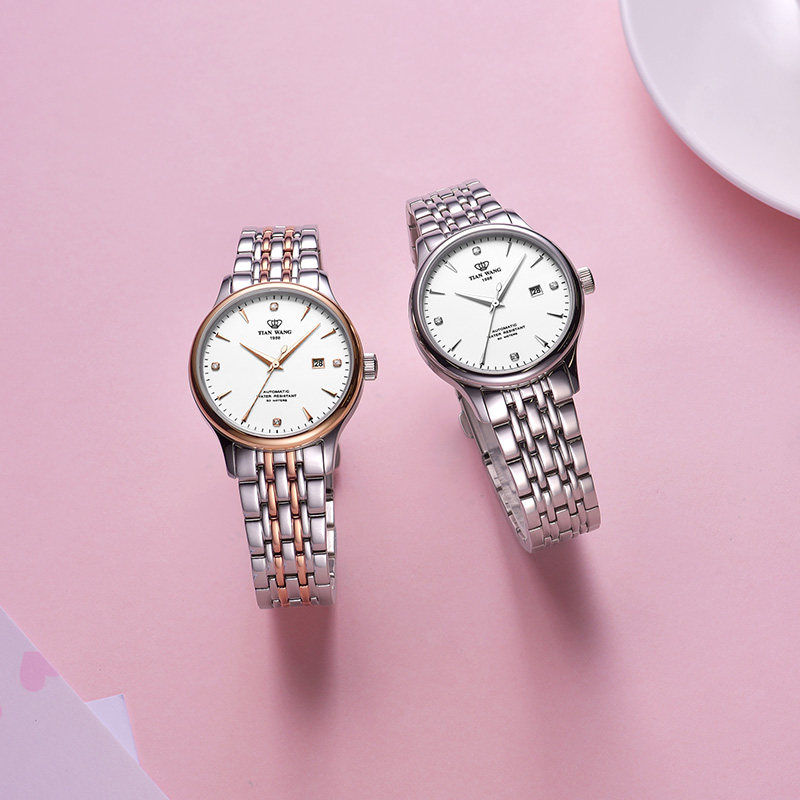 天王表正品机械情侣防水休闲一对表 天王壹寸金国产腕表