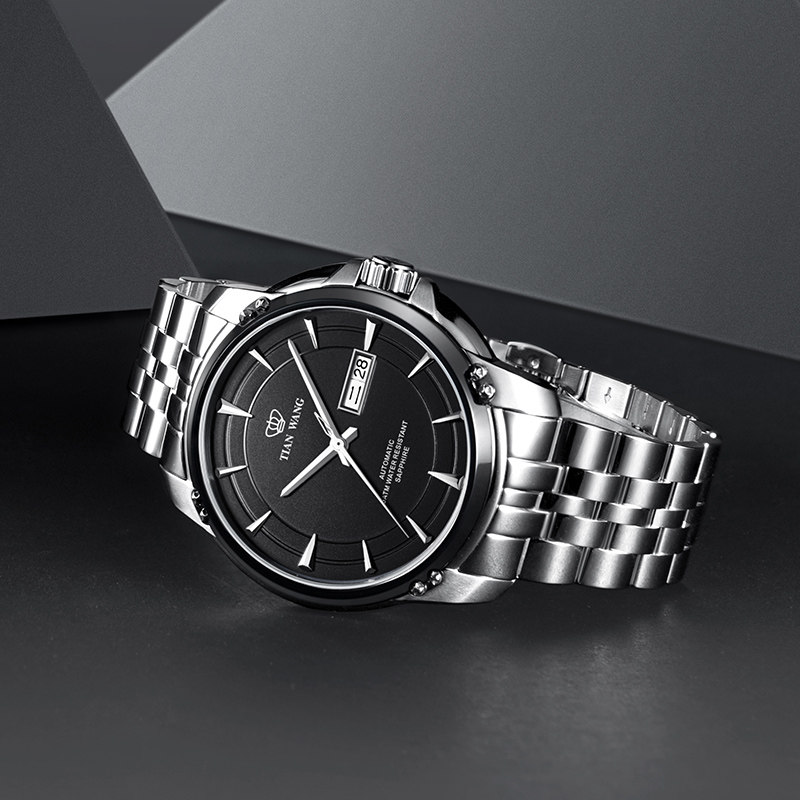 【双11预售】天王男商务双日历机械表 天王壹寸金国产腕表