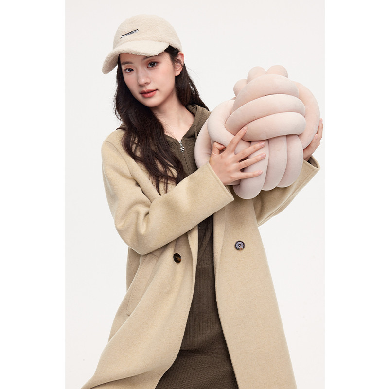 【商场同款】诗凡黎骆驼绒毛呢外套2023冬新款赫本大衣3EA570431 - 图3