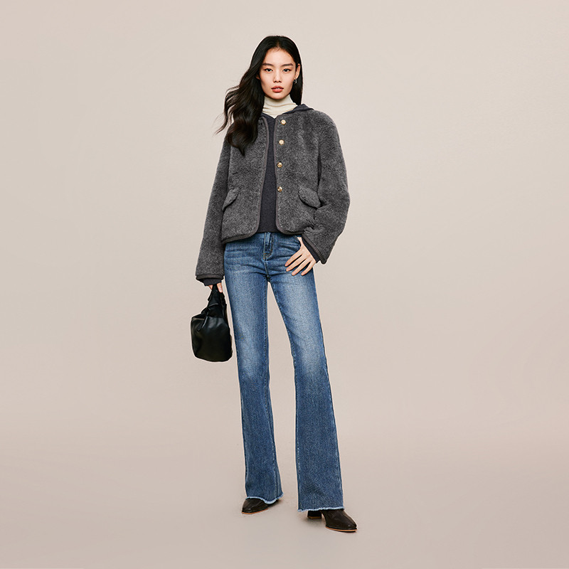 伊芙丽精致小香风毛毛外套2024秋款休闲百搭气质保暖短外套女,淘宝优惠券,粉丝福利购,淘宝优惠卷