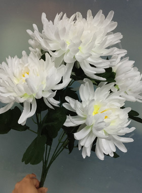 绢花仿真菊花摆放清明祭拜假花