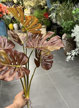 仿真绿植龟背竹假植物装饰仿生绿植室内摆件花叶柠檬芋