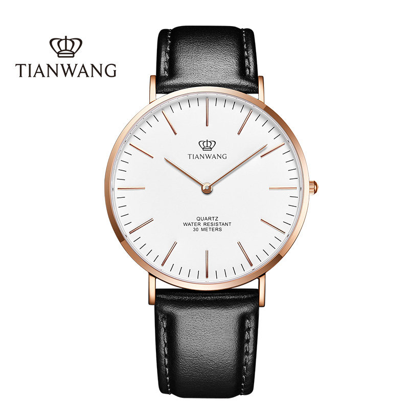 天王官方手表皮带石英表潮时尚情侣表男士女士同款网红大表盘腕表