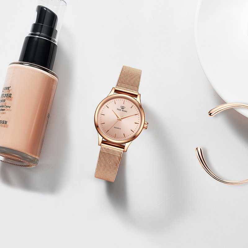 天王女士时尚防水简约名牌石英表 天王半小时国产腕表