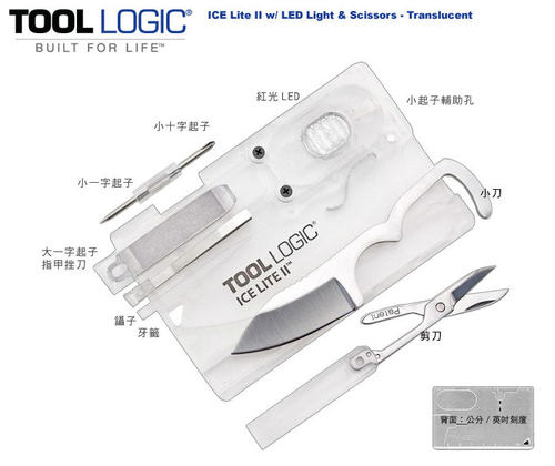 美国逻辑TOOL LOGIC ICE户外生存救援便携工具卡剪刀改锥镊子ISC2 - 图0