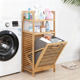 Multifunctional storage rack ໄມ້ໄຜ່ຈັດ rack ເຄື່ອງນຸ່ງຫົ່ມເປື້ອນ