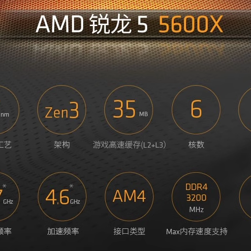 AMD锐龙R5 5500 5600 R7 5700X 5600G 5700G 5600GT 5700X3D散片 - 图0