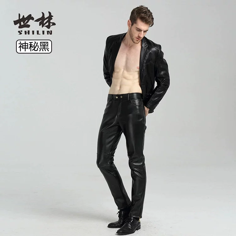 Men's demi-season windproof black trousers, new collection, Korean style