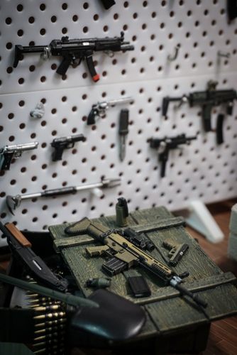 1/12兵人bjd场景配件武器库shf微缩洞洞板置物架6寸机娘素体枪架 - 图0