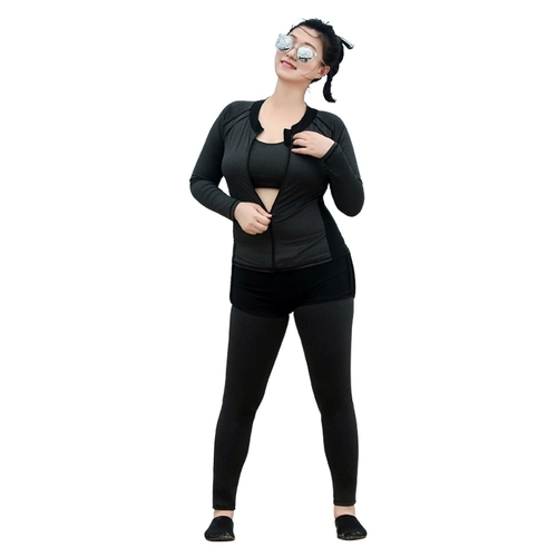 Раздельный лонгслив с молнией, быстросохнущие штаны, купальник, большой размер