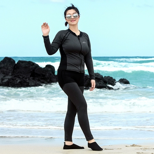 Раздельный лонгслив с молнией, быстросохнущие штаны, купальник, большой размер