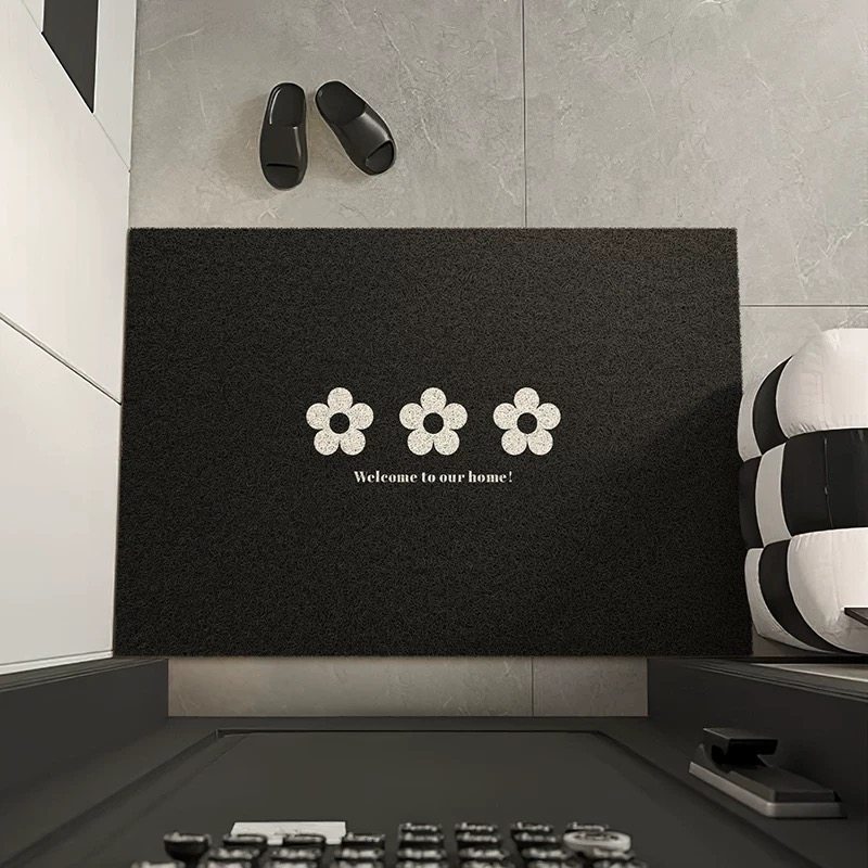 轻奢黑色丝圈入户门垫耐脏创意玄关除尘脚垫可裁剪大门口地垫加厚,淘宝优惠券,粉丝福利购,淘宝优惠卷