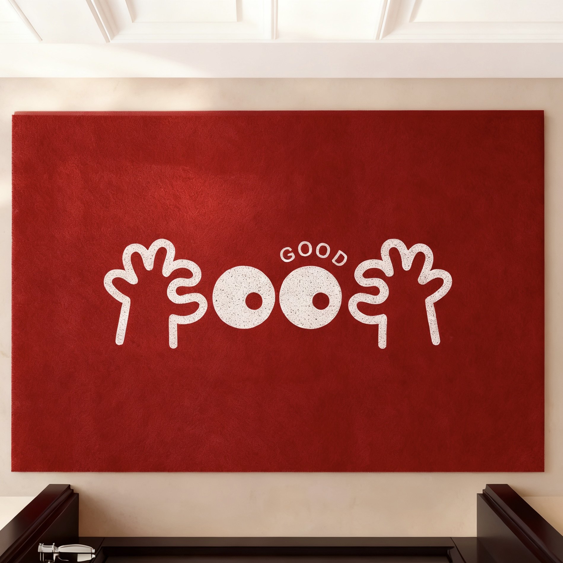 高级红色丝圈入户门垫乔迁节日喜庆玄关脚垫刮泥蹭土地垫耐脏加厚,淘宝优惠券,粉丝福利购,淘宝优惠卷