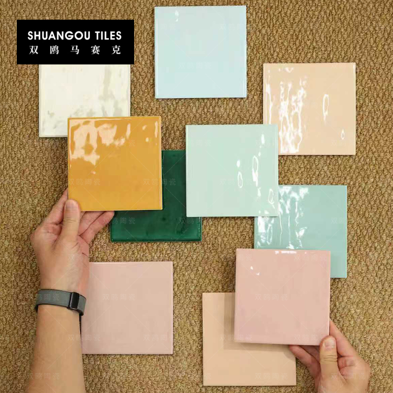 双鸥多巴胺海浪釉面手工砖渐变马赛克民宿卫生间咖啡厅厨房墙瓷砖,淘宝优惠券,粉丝福利购,淘宝优惠卷