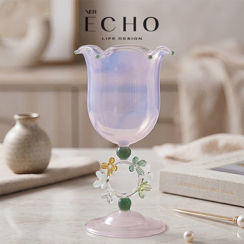 ECHO high-looking color ring glass red wine glass