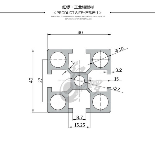 红锣工业铝型材4040国标铝合金加厚黑色40*40*2方管铝材鱼缸架子 - 图3