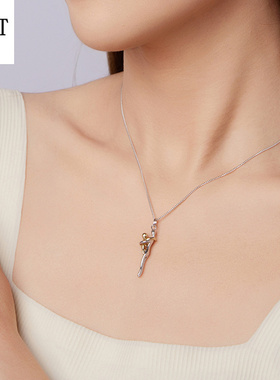 原创s925纯银母子拥抱项链温馨有