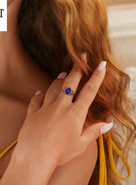 925纯银鸢尾花情绪戒指复古优雅