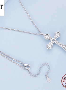 新款s925纯银十字架肖邦项链男女 高级感个性欧美时尚中性风项链