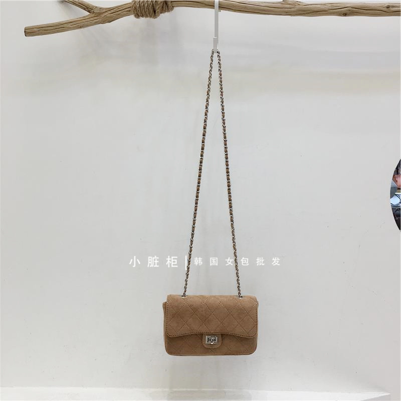 小脏柜 高级感小香风精致菱格链条包秋冬麂皮绒女单肩斜挎小方包,淘宝优惠券,粉丝福利购,淘宝优惠卷