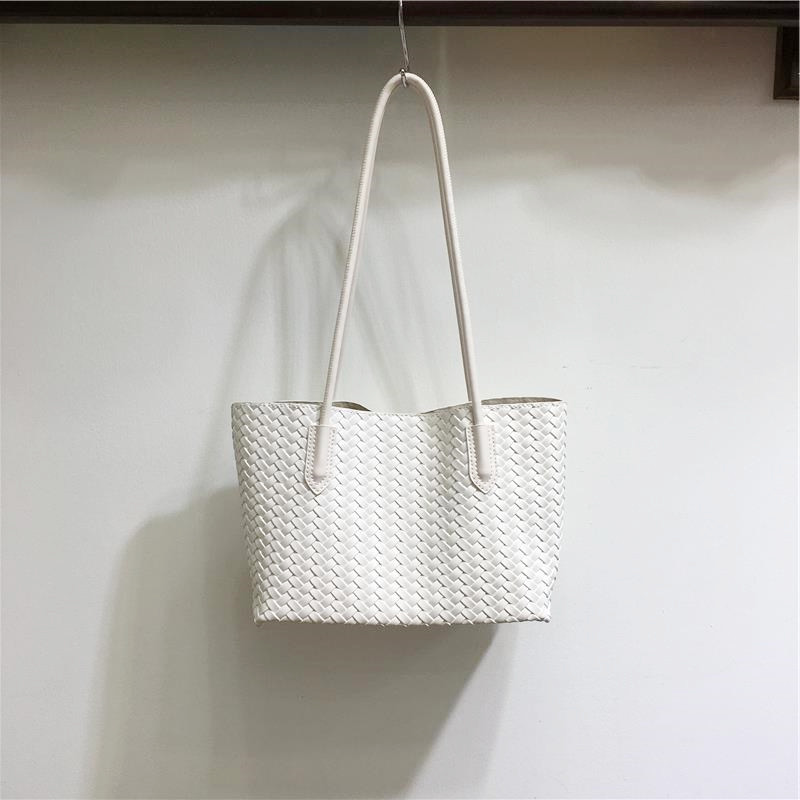小脏柜 高级感小众手提时尚菜篮子编织包软皮质感单肩腋下托特包,淘宝优惠券,粉丝福利购,淘宝优惠卷