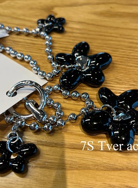 Tver acc双黑花手腕套链 包包挂件 钥匙扣 简约黑暗系