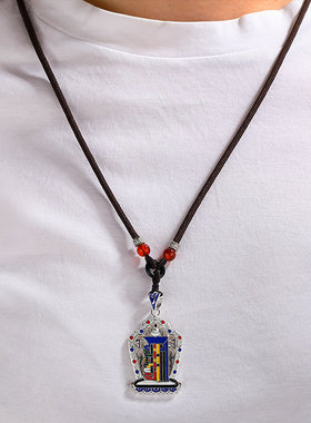 十相自在挂件S925纯银吊坠女项链藏式民族风配饰彩绘随身吊坠挂饰