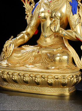 白度母佛像纯铜全鎏金供奉摆件西藏藏传民族用品观音菩萨佛像摆件