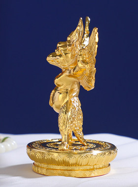 大鹏金翅鸟佛像摆件全鎏金藏传密宗佛台供奉护法佛像汽车车内摆件