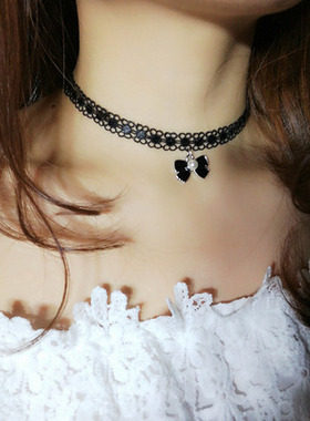 日韩风原宿项圈短款蕾丝锁骨链