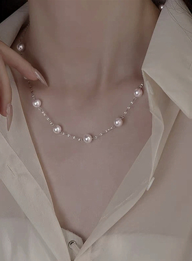 满天星珍珠项链女珍珠抽拉长款