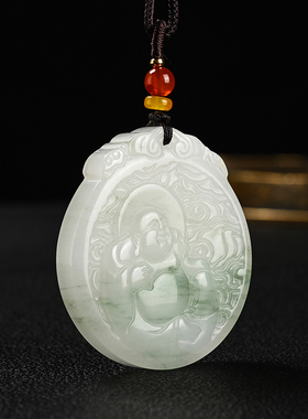 天然天山翠弥勒佛吊坠