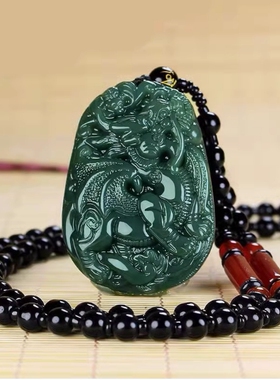 天然新疆和田玉青玉貔貅吊坠