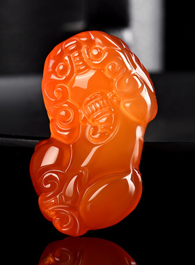 招财红色貔貅玉石小吊坠